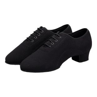 女童拉丁舞鞋四季教师软底牛津布黑色春夏练功男孩成人吉巴特舞蹈