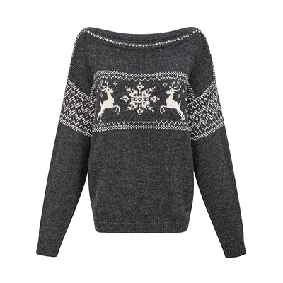 PCLA慵懒露肩复古毛衣