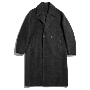 海上公路轻奢骆驼绒大衣男秋冬季韩版高级感重磅绵羊毛双面呢外套