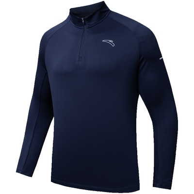 安踏运动长袖T恤男款半高领跑步T