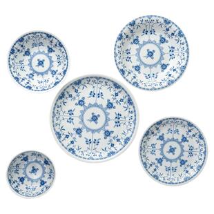 MinoYaki日本美浓烧平边唐草手绘陶瓷盘子北欧风高级感餐具碗碟