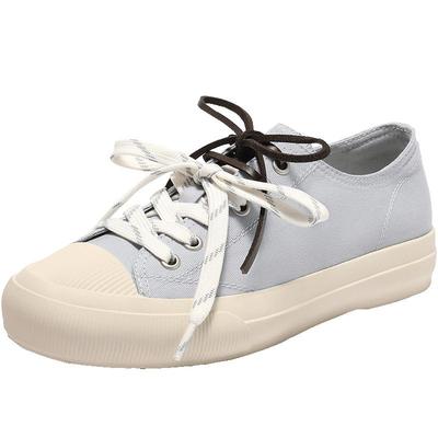 百丽双鞋带厚底帆布鞋女秋季新款运动休闲小白鞋子E2B1DCM5