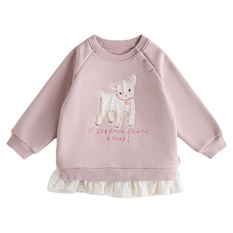 【新品】OAK FAMILY卫衣加绒上衣绒衫长袖女童圆领中厚冬季