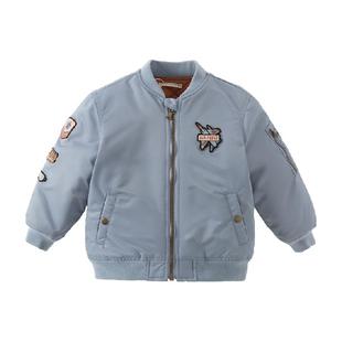 戴维贝拉儿童棉服外套2025秋装新款男童飞行员棒球服男宝帅气夹克