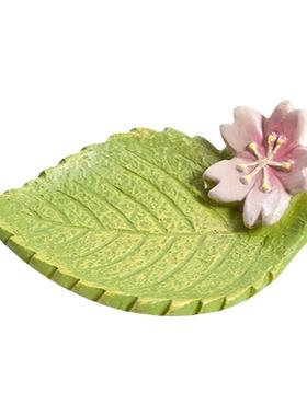 树脂摆件樱花叶子桌面汽车中控台小公仔底座生日蛋糕玩偶装饰品