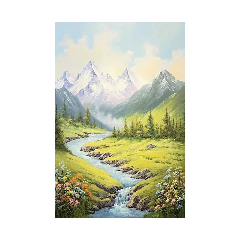 白鹿艺术手绘油画大芬村风景挂画