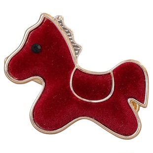 绛马星芒-气质丝绒生肖马边夹精致小众设计刘海侧边夹前额碎发夹