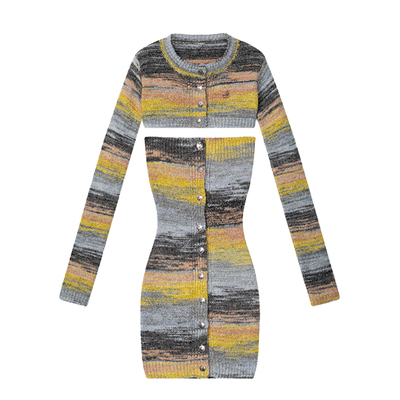 1PSTUDIO针织开衫抹胸短裙套装