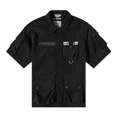 F/CE灯芯绒多口袋休闲短袖衬衫
