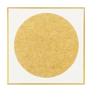 义记宣 【金边小硬卡】12x12cm金潜卡纸泥金圆形空白镜片银潜小楷工笔没骨书法宣纸山麻绢布熟宣作品纸硬卡纸