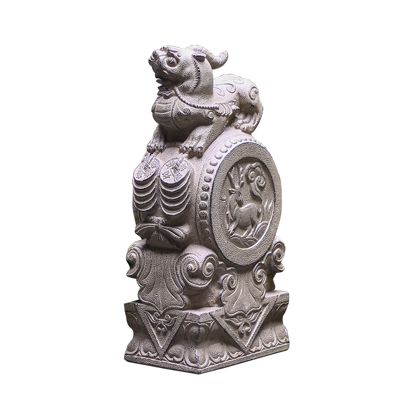 家用别墅庭院装饰摆件招财镇宅貔貅麒麟仿石门墩抱鼓石门口工艺品