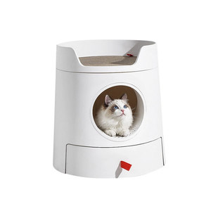 米尾猫砂盆全封闭超大号猫城堡抽屉式成幼猫防外溅除臭双层猫厕所