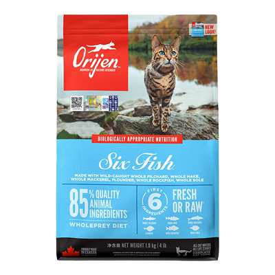 【官方旗舰】Orijen渴望六种鱼猫粮成幼猫进口美毛全价猫粮1.8kg