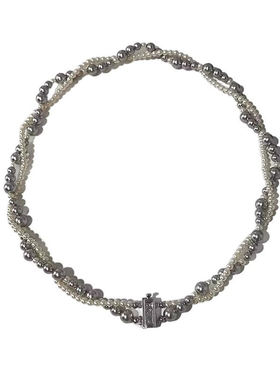 S925银强光珍珠双层项链女款