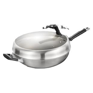 爱仕达炒锅有钛无涂层不粘锅家用炒菜锅电磁炉燃气灶专用平底锅