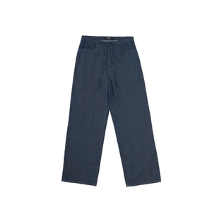 oneup天丝莱赛尔松紧腰抽绳牛仔裤女秋季宽松直筒阔腿裤休闲长裤