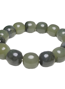 天然新疆和田玉青花油润手串