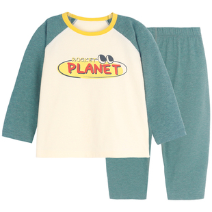 衣拉拉新品男童秋衣秋裤纯棉儿童内衣套装全棉打底宝宝睡衣家居服