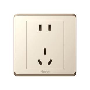 simon西蒙官方旗舰店官网开关插座面板C20香槟金色家用错位斜五孔