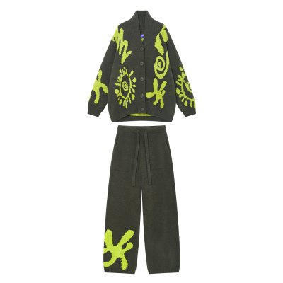 WildROOM冬季新款半边绒睡衣套装