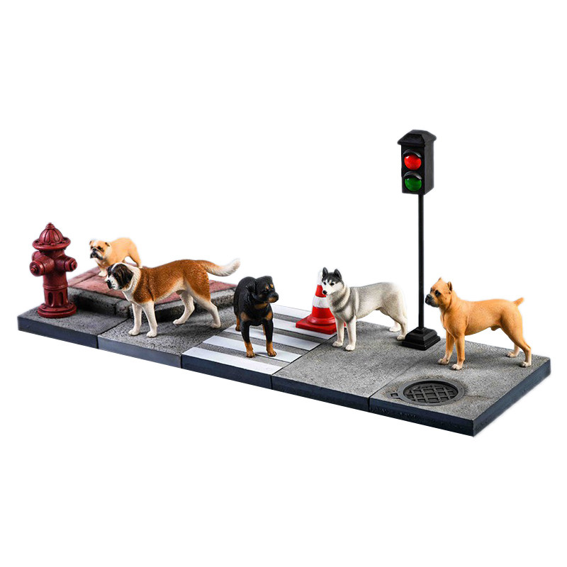 【JXK】哈士奇罗威纳斗牛犬模型