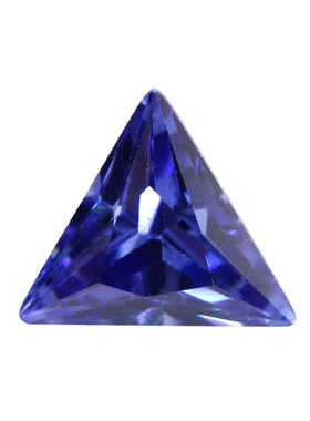 直三角形坦桑蓝宝石 坦桑锆裸石原石戒面5A 人造宝石戒指饰品diy