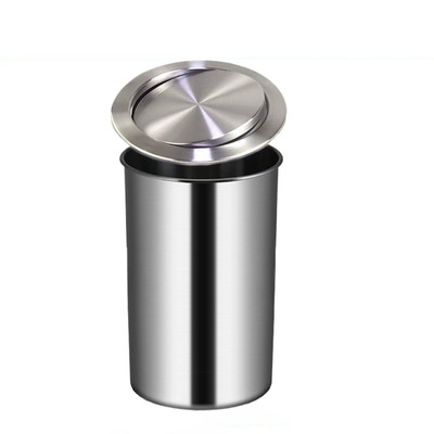 帝梵台面嵌入式垃圾桶304不锈钢