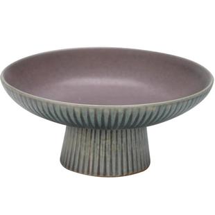 陶瓷窑变中式果盘高脚茶点盘点心盘干果盘茶桌零食茶托盘糕点碟子