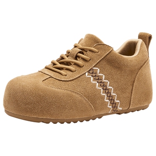 热风复古德训鞋女款2026年春季新款软底百搭休闲鞋勃肯风女鞋子