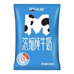 【M枕】新疆天润浓缩纯牛奶学生儿童营养早餐200g*20包整箱新鲜