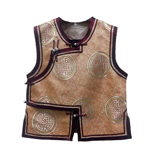 民族风马甲男圆领演出舞蹈日常蒙古坎肩国风宽松中式风格传统马夹