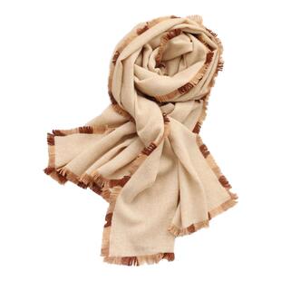 AI家意式老钱毒家高奢纯山羊绒围巾 彩须外搭大披肩秋冬斗篷盖毯