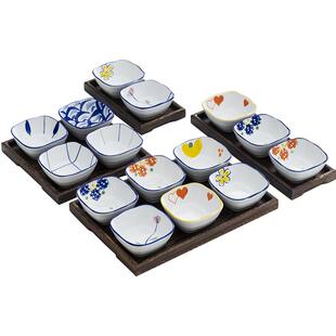 味碟釉下彩家用陶瓷醋碟 酱油火锅蘸料调料碗 咸菜零食小菜小吃碟