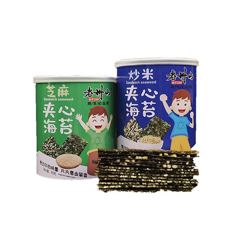 老州山夹心海苔脆罐装