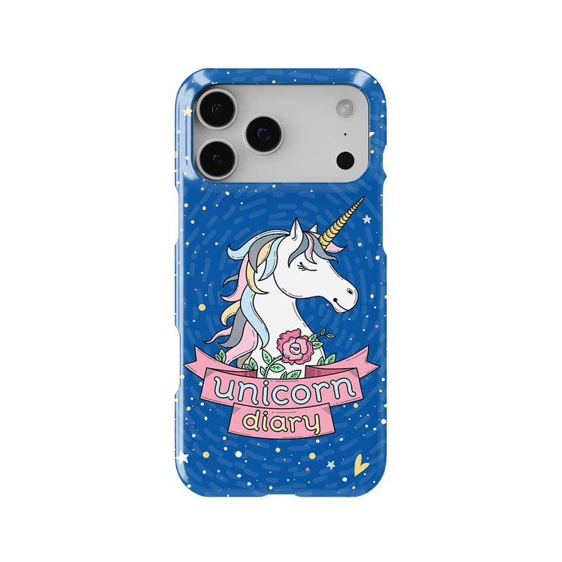 蓝色独角兽可爱梦幻适用于iPhone17Promax轻薄16适用于15苹果14手机壳13不掉色12环保硬壳散热半包保护壳