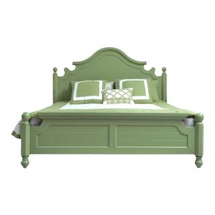 秋林木语美式实木床1米5床法式公主床绿色主卧婚床地中海风格家具