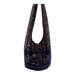 Cotton㊣泰国代购 手作迷人特色波西米亚藏青色棉布单肩斜挎包袋