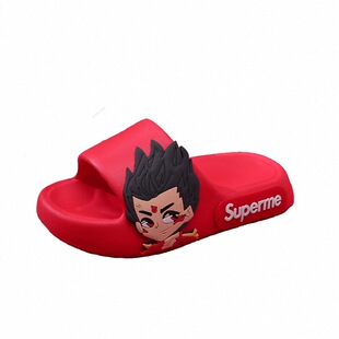 哪吒儿童拖鞋男童新款防滑室内夏季男孩宝宝家居洗澡红色一体成型