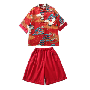民族风女装女童中国风唐装汉服儿童啦啦队演出服男童表演服套装