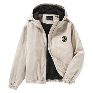 连帽复古灯芯绒棉衣男冬季加厚保暖短款棉服条绒夹克外套带帽棉袄