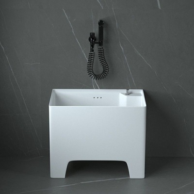 家用阳台洗拖把池卫生间高温烧制陶瓷拖布池墩布池四脚一体式槽池