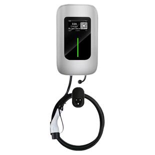 香港欧标type2家用壁挂式智能大彩屏充电桩户外立柱安装防水防雷