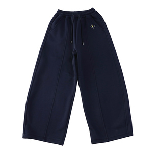 女童弯刀卫裤加绒加厚中大童休闲运动阔腿裤秋冬