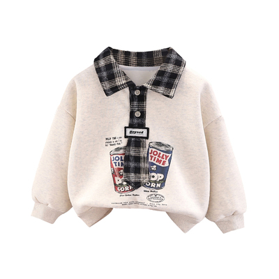 男童加绒卫衣秋冬装新款