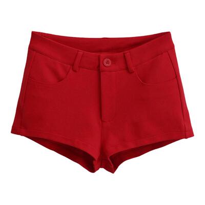 Lovedeath红色低腰丰胯短裤