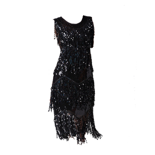 新品拉丁舞裙亮片流苏表演出服装恰恰练习服舞台比赛服成人女