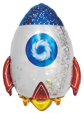太空火箭铝膜异形气球生日布置