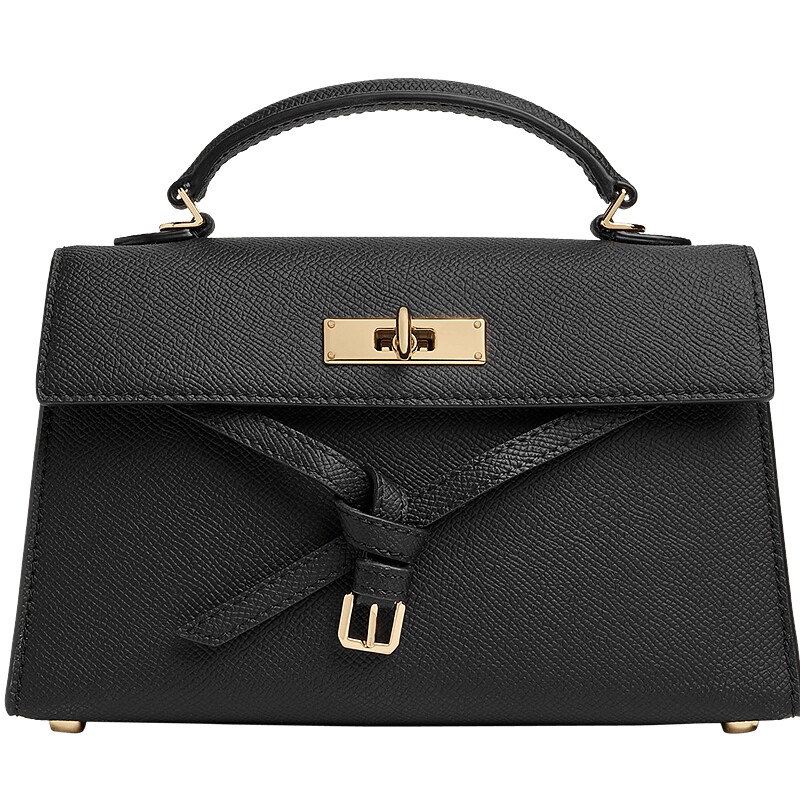 CHARLES&KEITH26秋新款CK2-50701691时尚荔枝纹手提斜挎包领结包