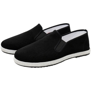 老北京布鞋男士防滑千层底一脚蹬老布鞋男款透气男式老人爸爸男鞋