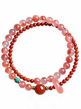 普陀山南红双圈红颜吉运随身